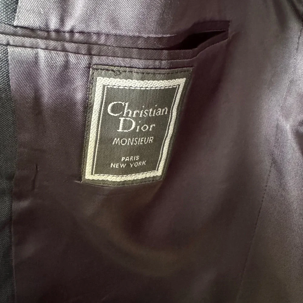Vintage Christian Dior Monsieur Blazer‎ Mens 41L Navy Pinstripe Jacket